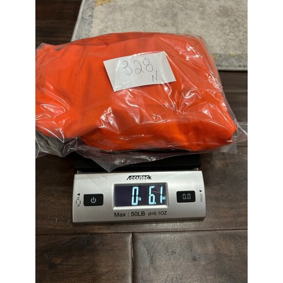 Iky & Me NWT Ruffled Orange Sleeveless Blouse With Peplum Hem Tie Back - Picture 9 of 9